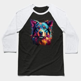 Alaskan Husky Rainbow Baseball T-Shirt